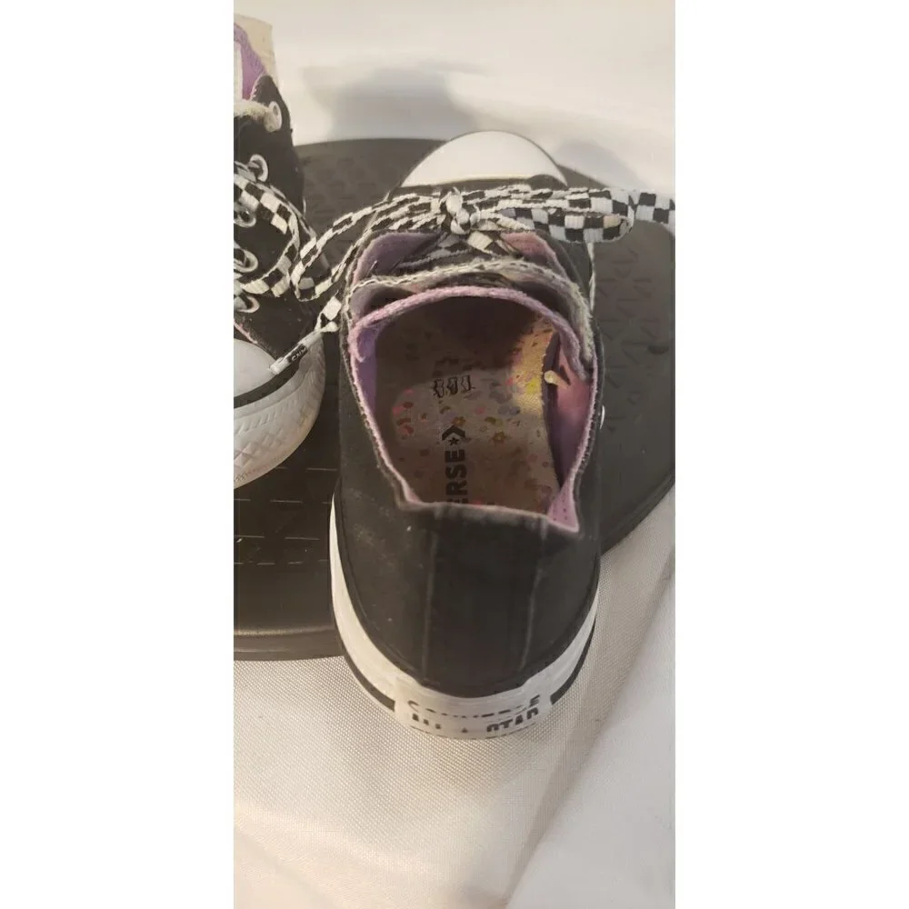 Converse All Star Black, Purple & White Sneakers Size 3